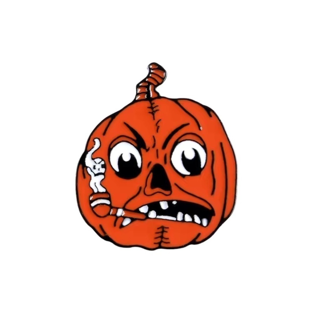 (3/$15) Smoking Angry Pumpkin Enamel Pin